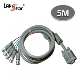 RGB모니터케이블 HDB15P／M-BNC 5구 5M