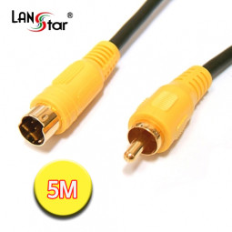 비디오케이블 ,SVHS-1RCA M／M, 5pi, 5M