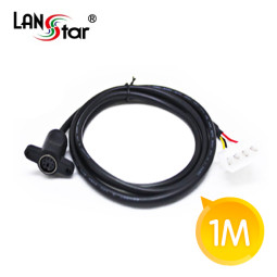 PS2 SCREW 케이블 , DIN6P／F-Power 4P, 1M