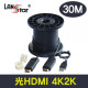 광 hdmi 1.4 광케이블 , 19P M/M, Black, Optical,4K*2K 60Hz 30M