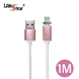 자석 애플 8핀/라이트닝 -핑크메탈 A/M-Apple 8핀, 1M