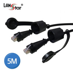 방수용 랜 케이블, CAT.6, FTP, IP67, UL, Black, 5M