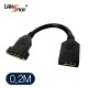 디스플레이 판넬형 케이블, DP/F TO DP/F, Screw, Black, 0.2M