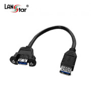 D[10944] USB3.0 판넬형 연장 케이블 연장 A/F-A/FScrew, Black, 0.2M