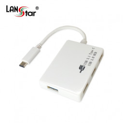 [USB 3.1] HUB, USB 3.1 C/M- USB3.0 4Port, White