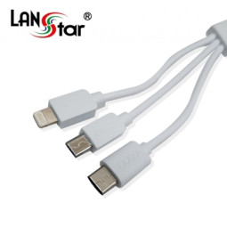 모바일 충전 데이터 케이블 0.8M 3 in 1(아이폰,삼성,엘지,TYPE-C)