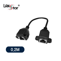 랜 ALL연장케이블 , CAT.5E FTP, 판넬형, RJ45 F/F, SCREW. 0.2M-검정