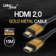 HDMI 2.0 케이블 , 15M , 골드메탈 케이스 , 4K 60Hz , 26+28AWG