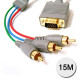 RGB／3R케이블 , HDB15P／M-3RCA／M, 15M