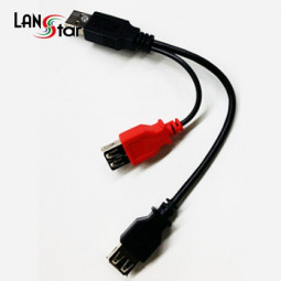 USB2.0케이블, A／M-A／F*2, 충전용, 0.15M