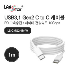 랜스타 LS-CMG2-1M-W USB3.1 Gen2 Type C 케이블 1M 화이트
