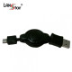 [LANstar] 자동감김케이블 USB A／M to Mini 5P／M 1M[10656]