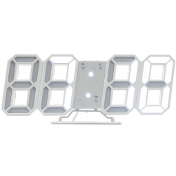 무소음 LED white 탁상 알람 시계 온도 달력 기능 벽시계 USB전원 EC-CL4-w