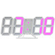 무소음 LED pink 탁상 알람 시계 온도 달력 기능 벽시계 USB전원 EC-CL4-p