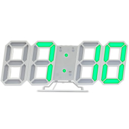 무소음 LED green 탁상 알람 시계 온도 달력 기능 벽시계 USB전원 EC-CL4-g