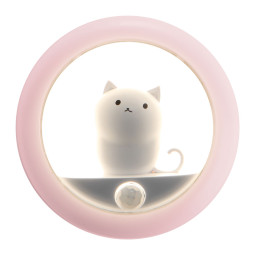 고양이 동작감지 센서등 핑크 LED 2단계 무드등 USB 충전 모션감지 계단 창고 장롱등