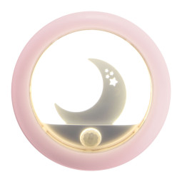 달 동작감지 센서등 핑크 LED 2단계 무드등 USB 충전 모션감지 계단 창고 장롱등