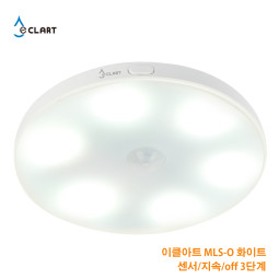 동작 감지 센서등 충전식 원형 6LED 상시버튼 현관 장롱 베란다 창고등 MLS-O-W