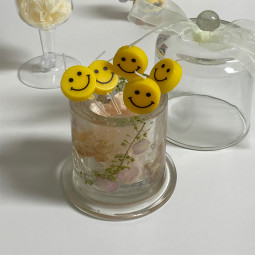 예쁜 케이크초 생일파티 장식 기념일초 큐티스마일 5개 1set