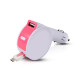 NEXT-1402CHB 핑크 2포트 시거잭 USB 차량용 충전기 릴타입/핑크