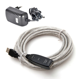 NEXT-USB05PW USB2.0 리피터 5M 케이블(5V 3A아답터 포함)